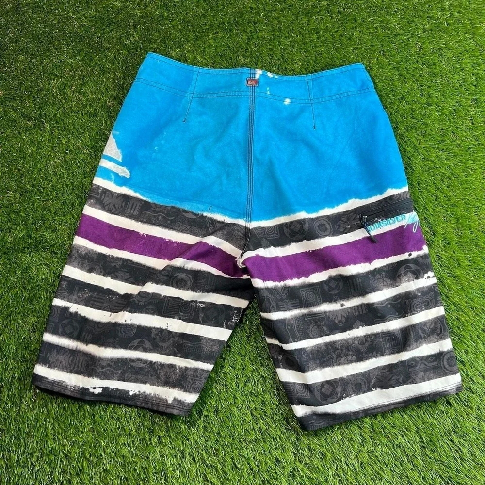 VTG Y2K Quiksilver Kelly Slater Board Shorts 34 Blue Surf Swim Beach Men - Picture 6 of 6